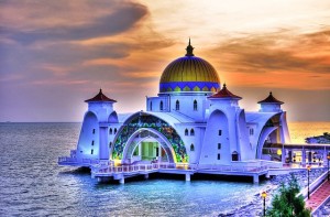Malacca Straits mosque Malacca Indonesia
