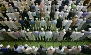 Prayers in East London Mosque
