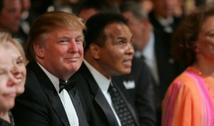 Donald Trump with legendary boxer and Muslim, Muhammad Ali. Photograph: John Shearer/WireImage